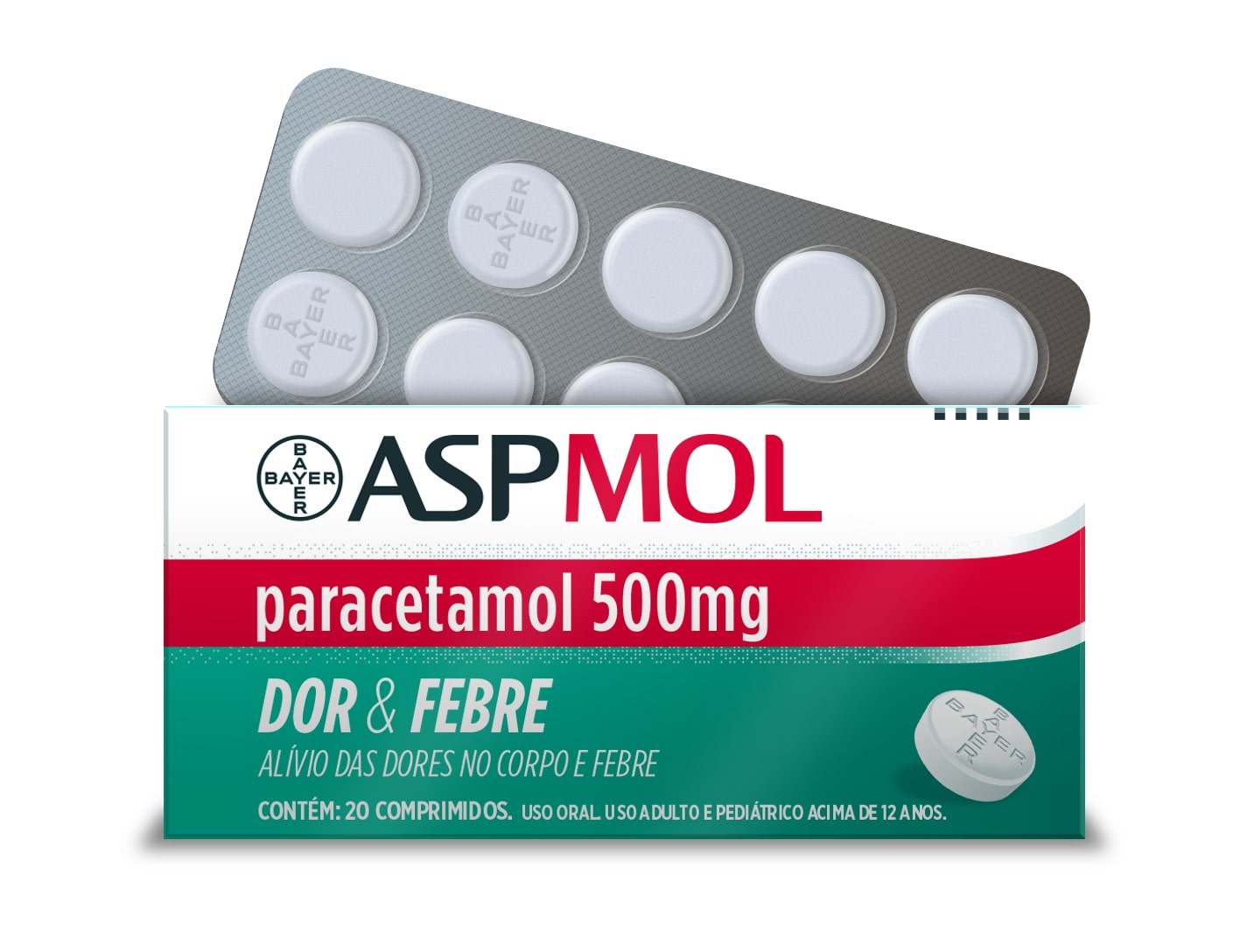 AspMol 500mg: Paracetamol da Bayer para dor e febre