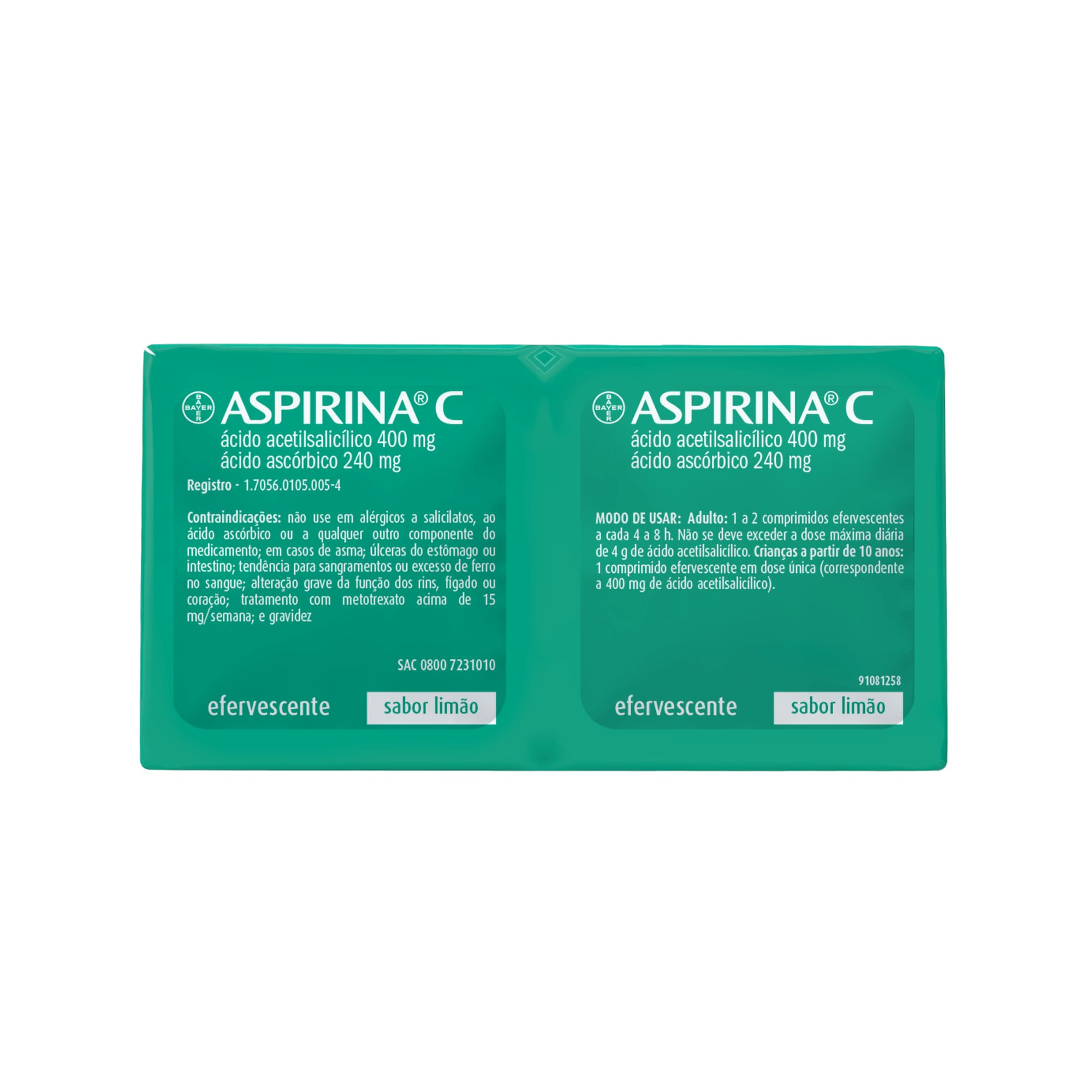Aspirina® C com 2 comprimidos