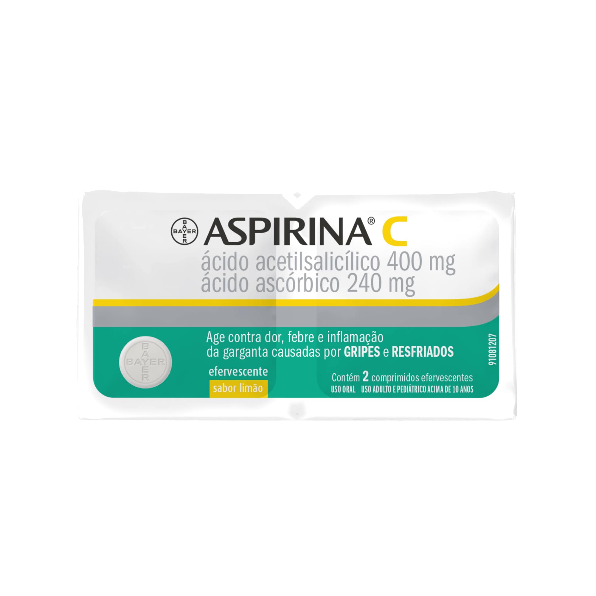 Aspirina® C com 2 comprimidos